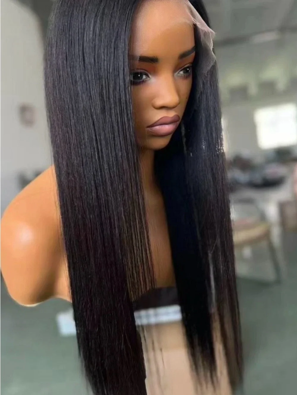 Black Straight Lace Front Wig - Sleek Natural-Look Hair